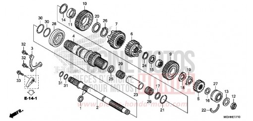 TRANSMISSION (VFR1200XD/XDA/XDS) (MAINSHAFT) VFR1200XDH de 2017